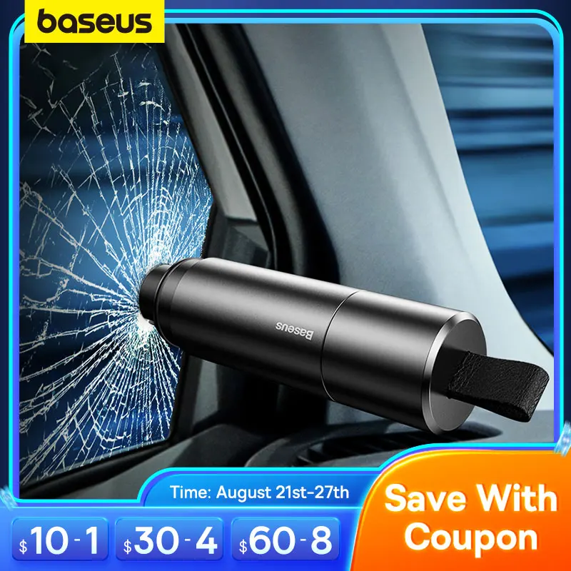 Baseus Car Window Glass Breaker Safety Hammer Seat Belt Cutt