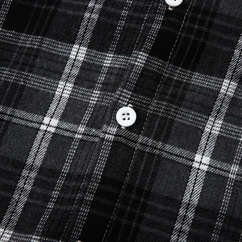 Parklees Casual Hooded Plaid Shirt Men 2023 Spring New Long Sleeve Button Down Shirt Jacket Fashion Drawsting Hoodie Top Unisex