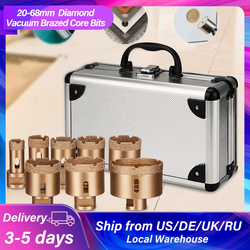 

20-68mm Tile Drill Set Diamond Vacuum Brazed Dry Drilling Core Bits For Tiles M14 Thread Crown Porcelain Ceramic Tile Drill Bits