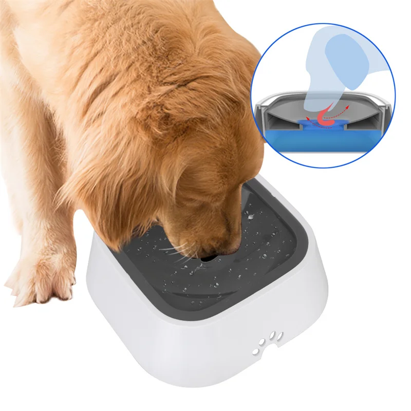 

1.5L Cat Dog Water Bowl Carried Floating Bowl Anti-Overflow Slow Water Feeder Dispenser Pet Fountain ABS&PP Dog Supplies