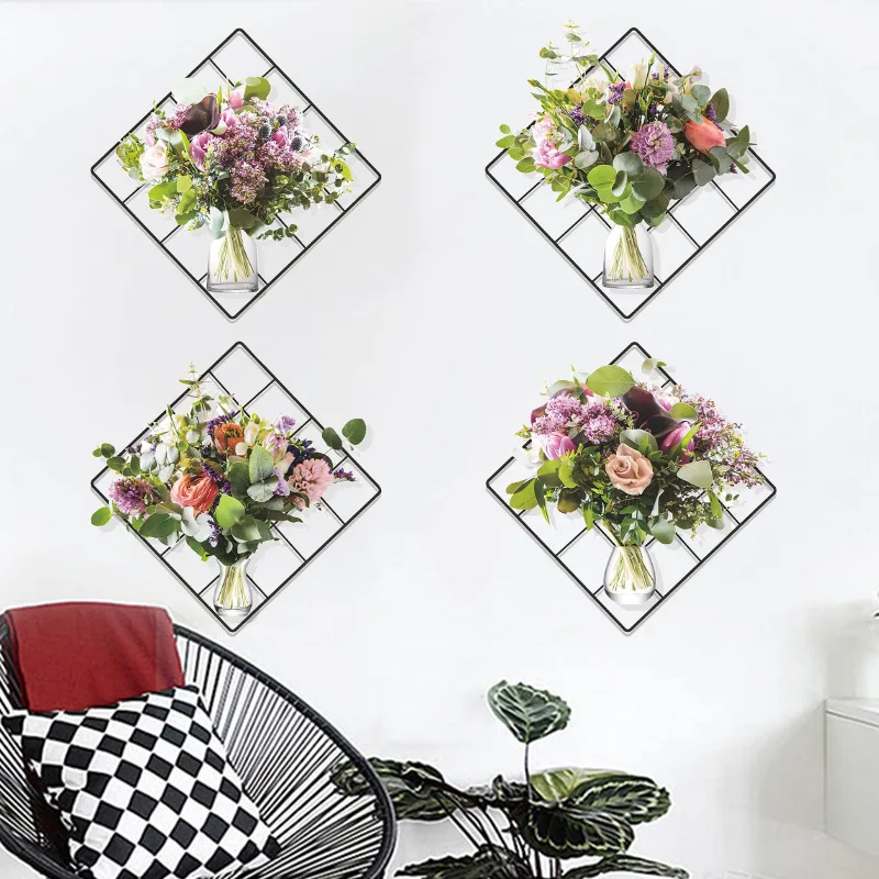 

Vases Flowers Printing Wall Stickers Self Adhesive Waterproof and Mold Resistant PVC for Decoration Making the Home Warm and Na