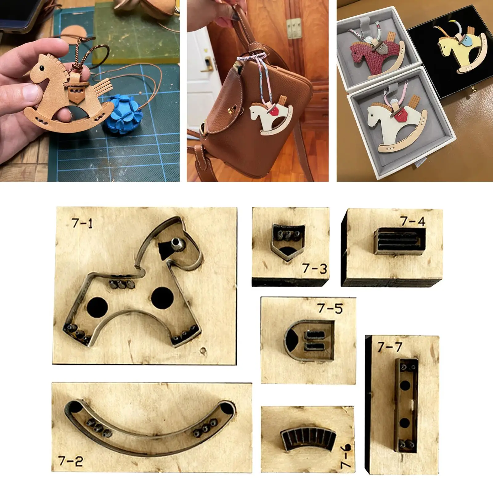 

7x DIY Rocking Horse Punch Cutting Dies for Leather Cut