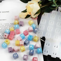 diy jewelry making silicone mold epoxy resin mould digital square beaded letter bracelet bracelet accessories craft tools