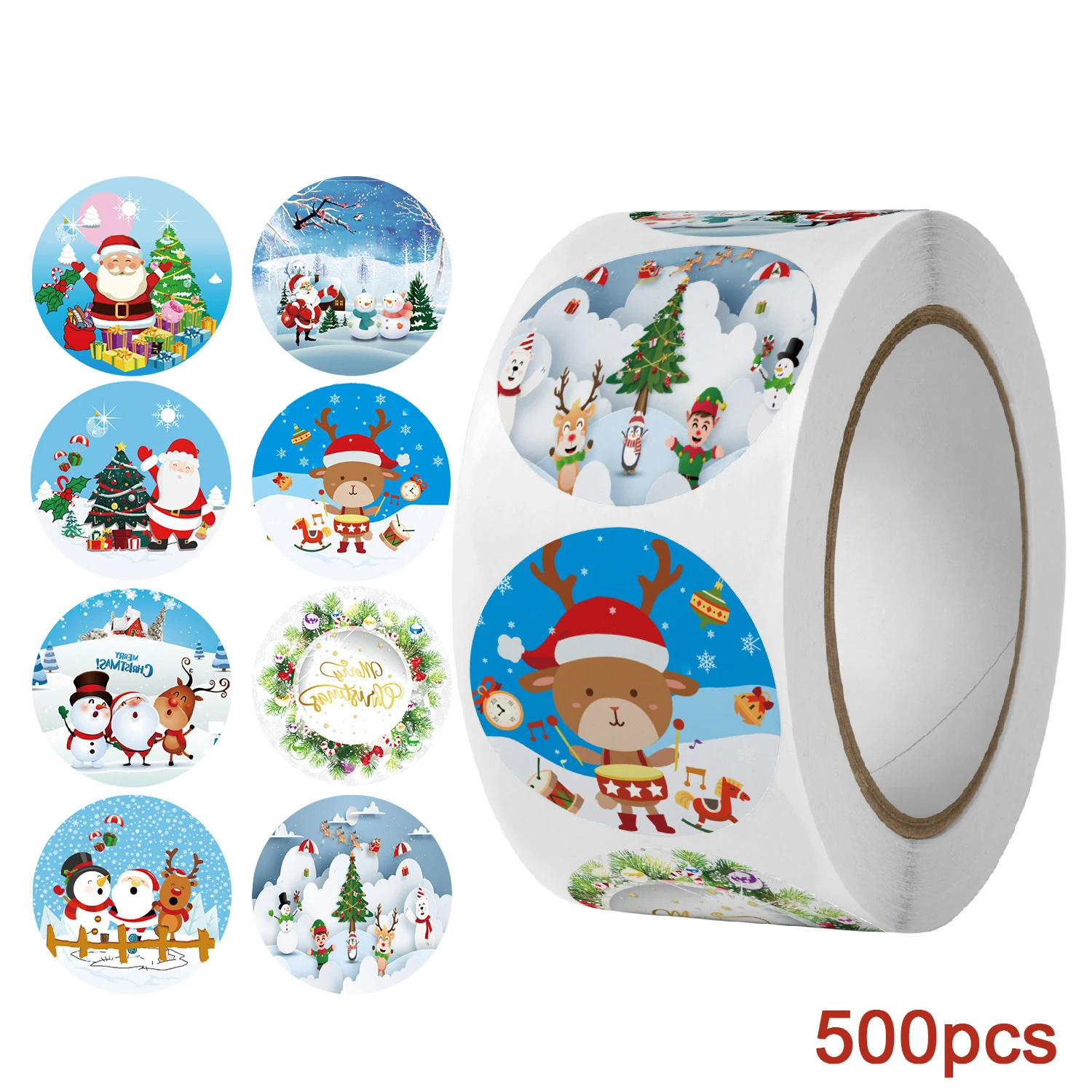 500 Pieces Christmas Themed Seal Label Sticker DIY Gift Baking Wrapping Envelope Stationery Decoration