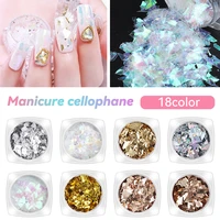 nail stickers cellophane shell paper nail decals candy style decoration nail art salon manicure fashion shining nail accessories