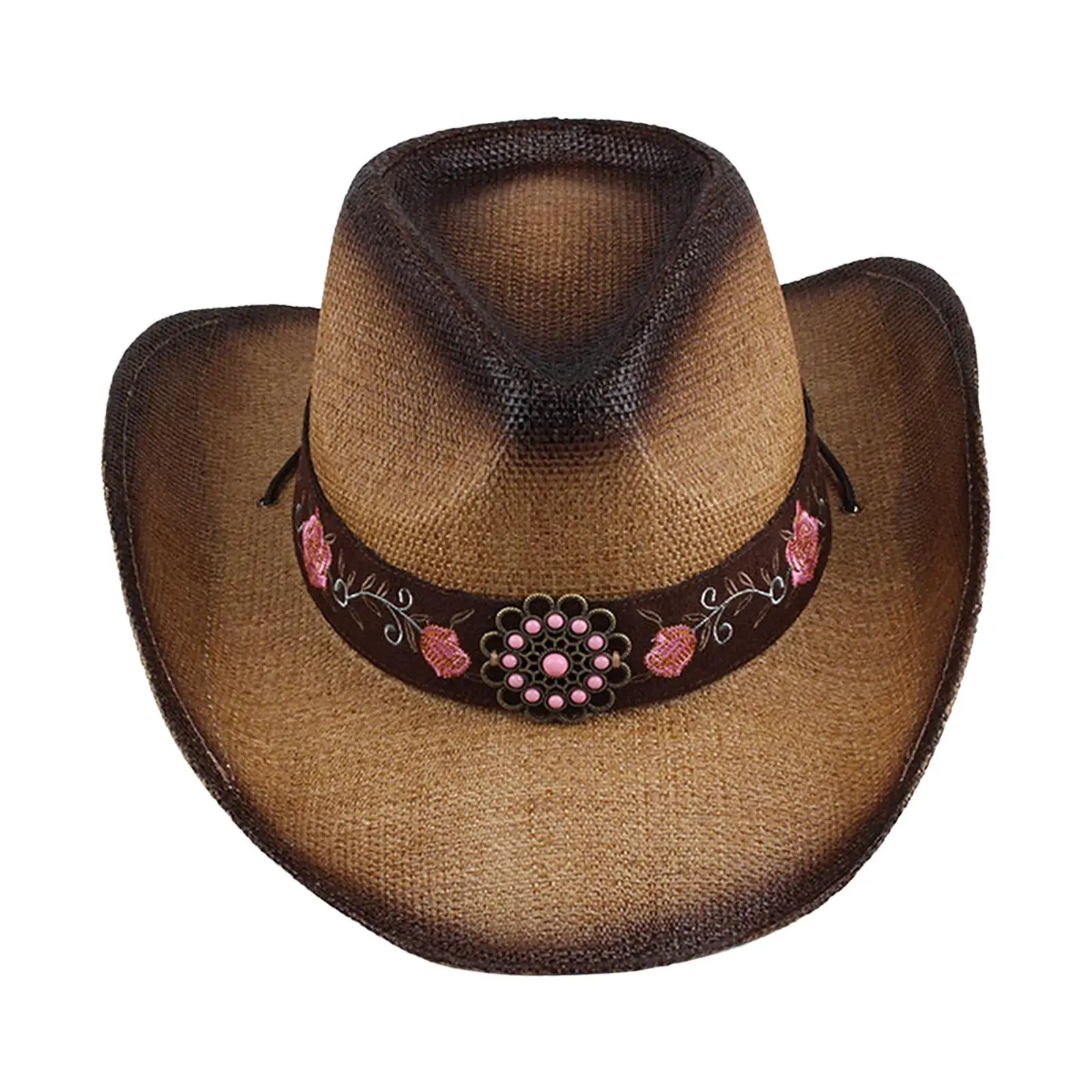 

Ковбойская шляпа для мужчин и женщин, реквизит в западном стиле, летняя соломенная шляпа от солнца с большими полями