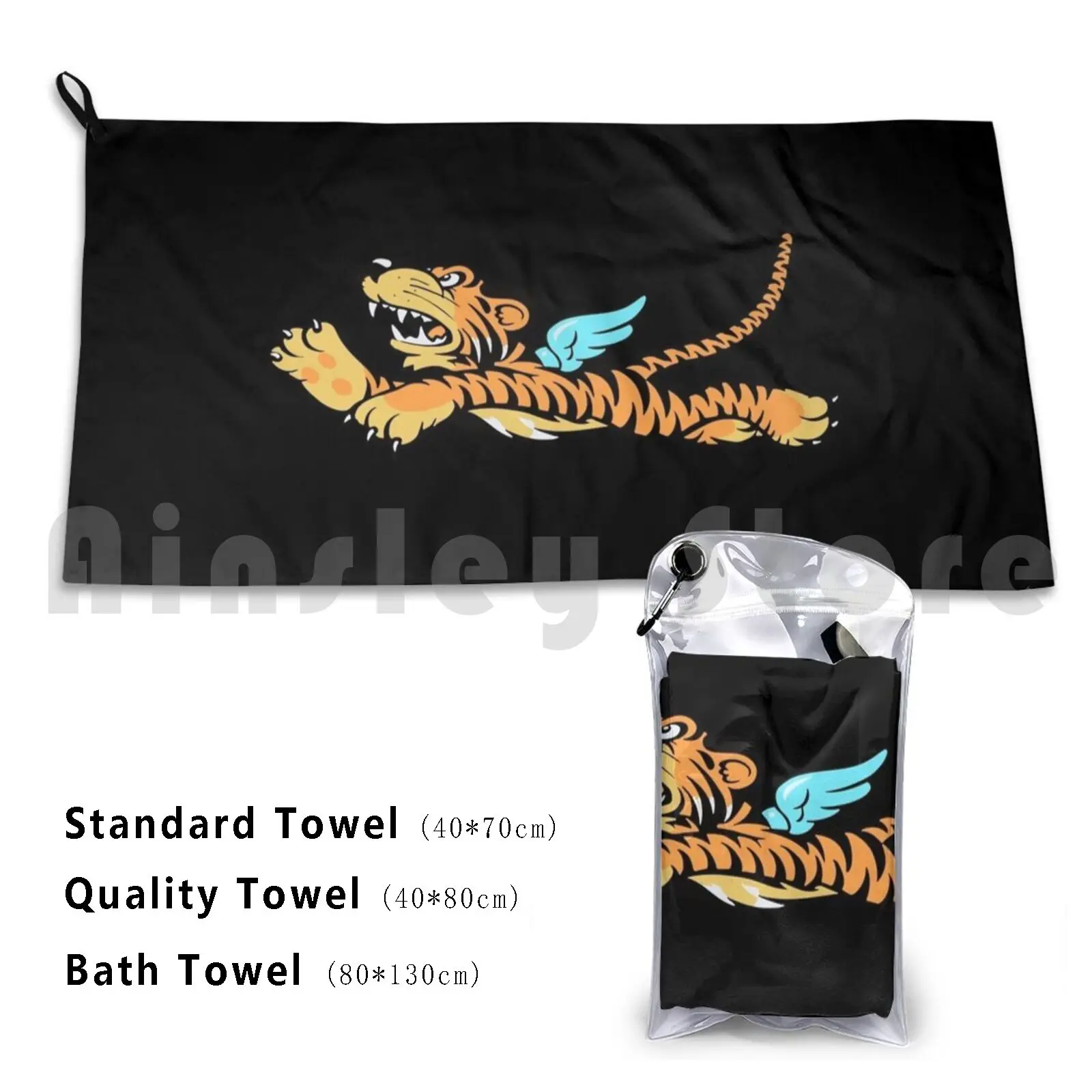 Flying Tigers Wwii Logo Bath Towel Beach Cushion Squadron Usaac Ww2