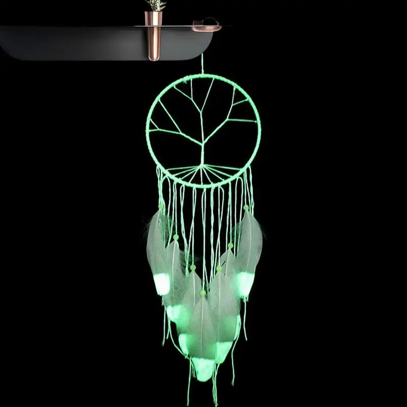 

Beautiful Fluorescent Dream Catcher Indoor Handmade Pendant Ornaments Valentine's Day Gift Noctilucous Wind Chimes