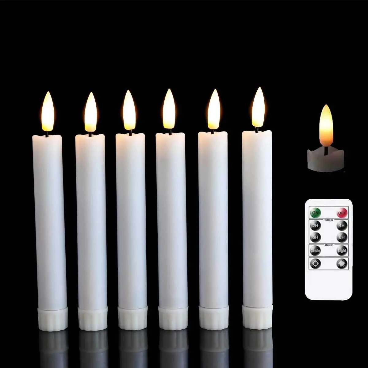 

80pcs twinkling Christmas LED candles with remote control, 10 "long battery operated warm white decorative candles