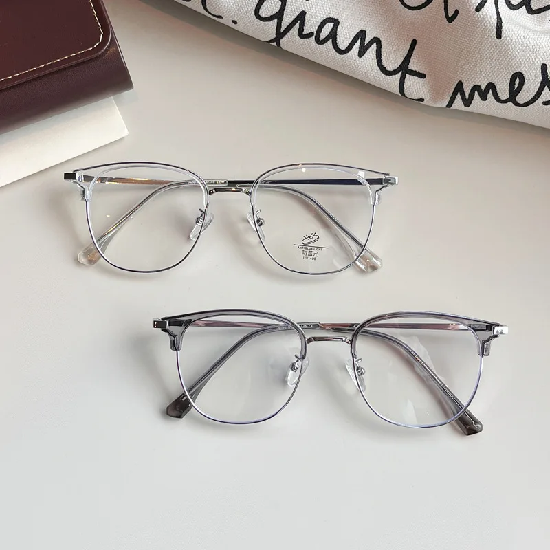 Новый стиль мужские очки в оправе полуоправа с блокировкой синего света женские