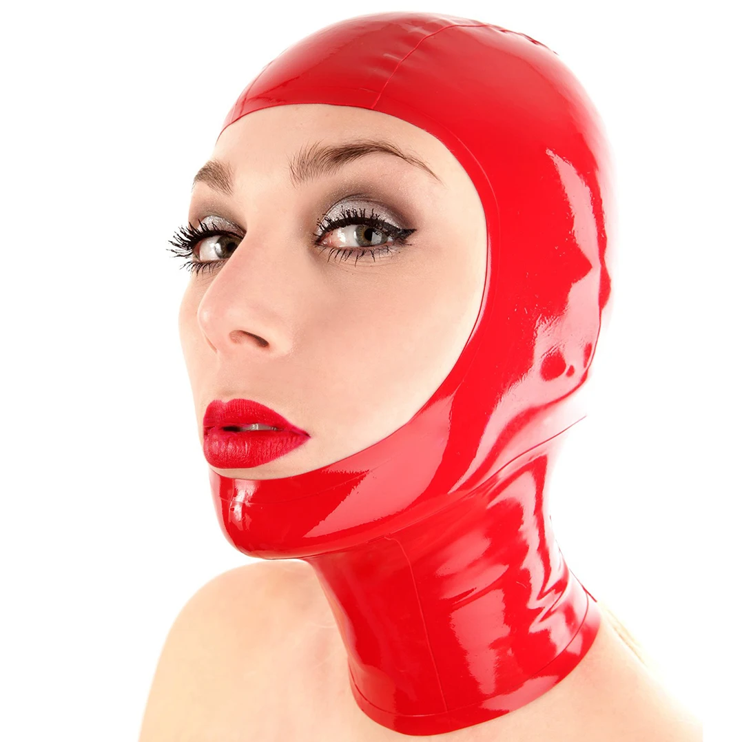 

Sexy Face Opened Latex Rubber Mask With Back Zip Fetish Hood Headpiece Handmade Costumes RLM273