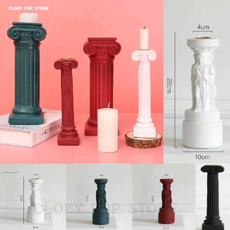 

Roman Column Candle Holder Aromatherapy Candlestick European Sophia Venus Statue Resin Sculpture Wedding Centerpiece Home Decor