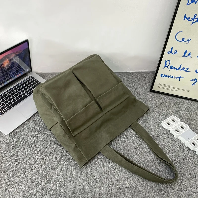 Large Capacity Canvas Shoulder Bags Solid Soft Denim Leisure Or Travel Bag for Women Fashion Fatchals Winter Package