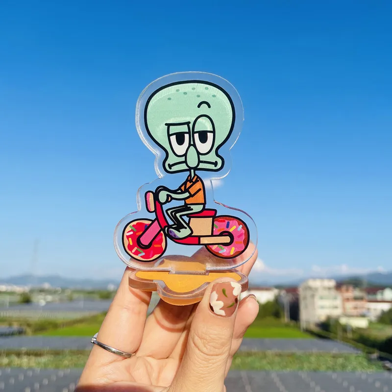 

Cute Anime Kawaii Spongebob Squidward Patrick Star Double Sided New Acrylic Stand Model Plate Desk Decor Fans Gifts