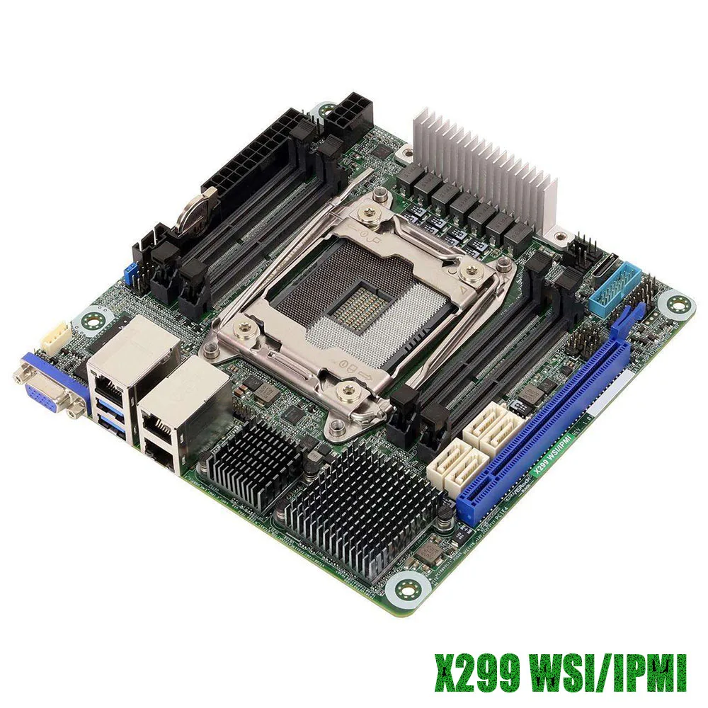 Материнская плата для рабочей станции ASRock с одним слотом ЦП LGA2066 DDR4 поддерживает серии X X299 WSI/IPMI 7, 9 и 10 поколений