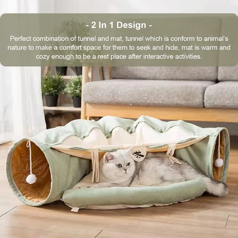 

Pet Cat Tunnel Interactive Play Toy Mobile Collapsible Ferrets Rabbit Bed Tunnels For Cat Indoor Toys Kitten Exercising Products