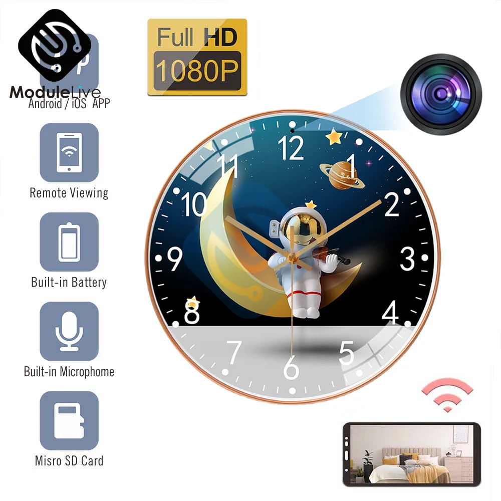 

Small 1080P/2K/4K Camera Wifi Wall Clock Smart Home Security IP Camcorder Remote Monitor Motion Detection Invisible Cam Camera