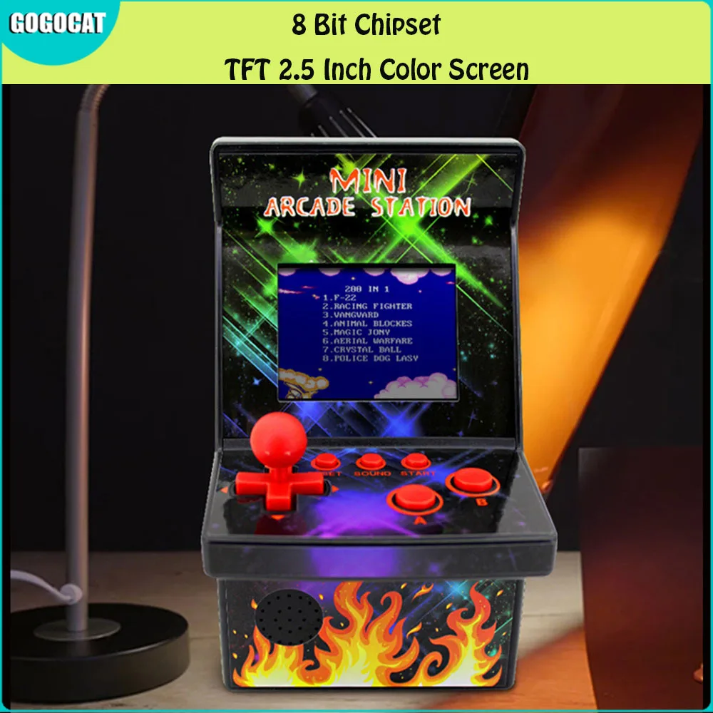 

200 in 1 Mini Arcade Game Console Retro Arcade Handheld Game Player 200 games 8 bit Games 2.5" Colorful Display Gift for Kids