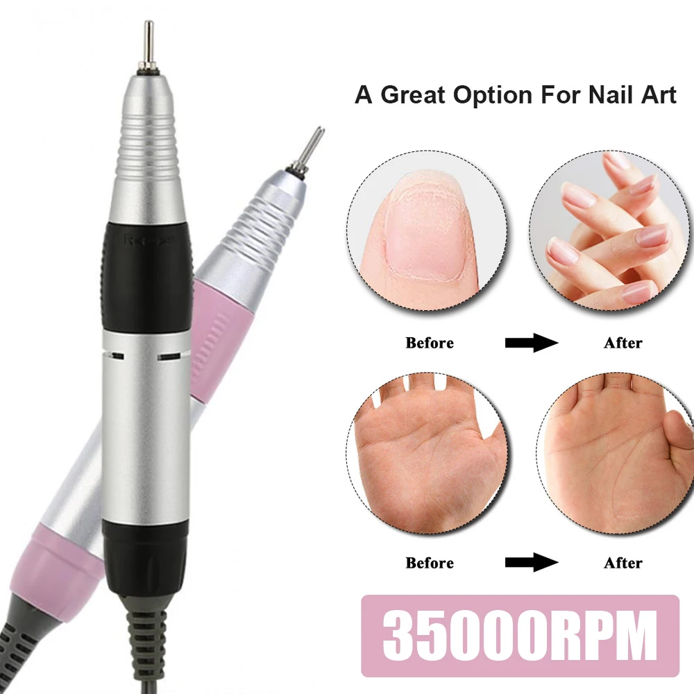 

35000RPM Electric Nail Drill Machine 4 Color Choice Stainless Steel Professional Nail Files Salon Tool Nail Art Drill Pen Handle