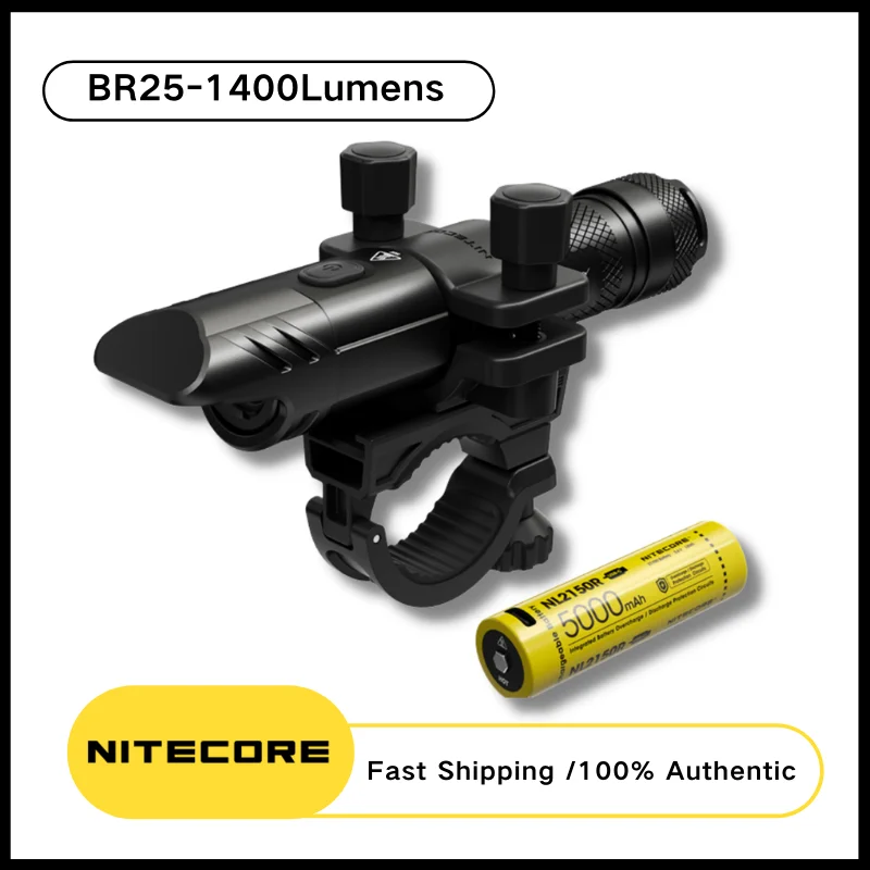 Original Nitecore BR25 Bike Light Biking Bicycle Light SST40-W LED 1400LM Rechargeable with 21700 Battery Cycling Lights