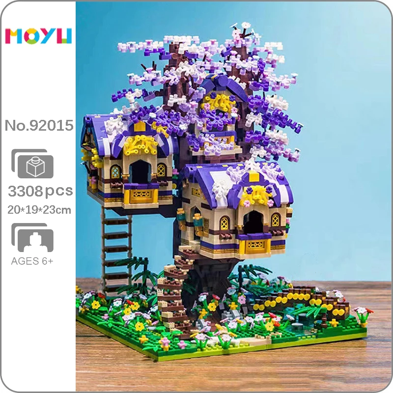 

Moyu 92015, мировая архитектура, эльфийский дом, фотомост, сад, цветок, 3D Строительные блоки, игрушка без коробки