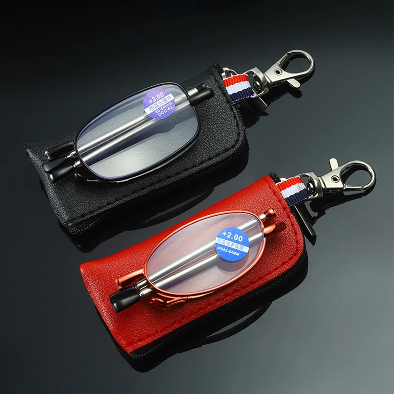 Модные очки для чтения для женщин и мужчин, складные очки с сумкой на ...