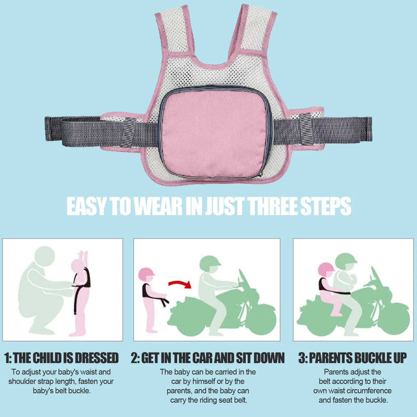 Регулируемый ремень безопасности для детей мотоцикла скутера мальчиков и