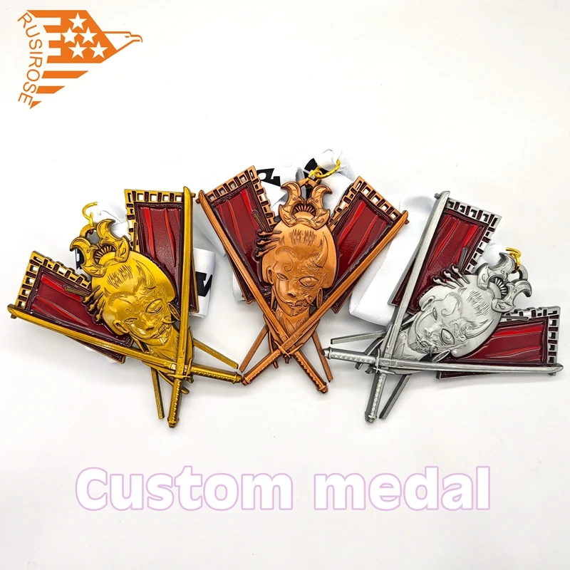 Индивидуализированная металлическая медаль Bushido по индивидуальному заказу