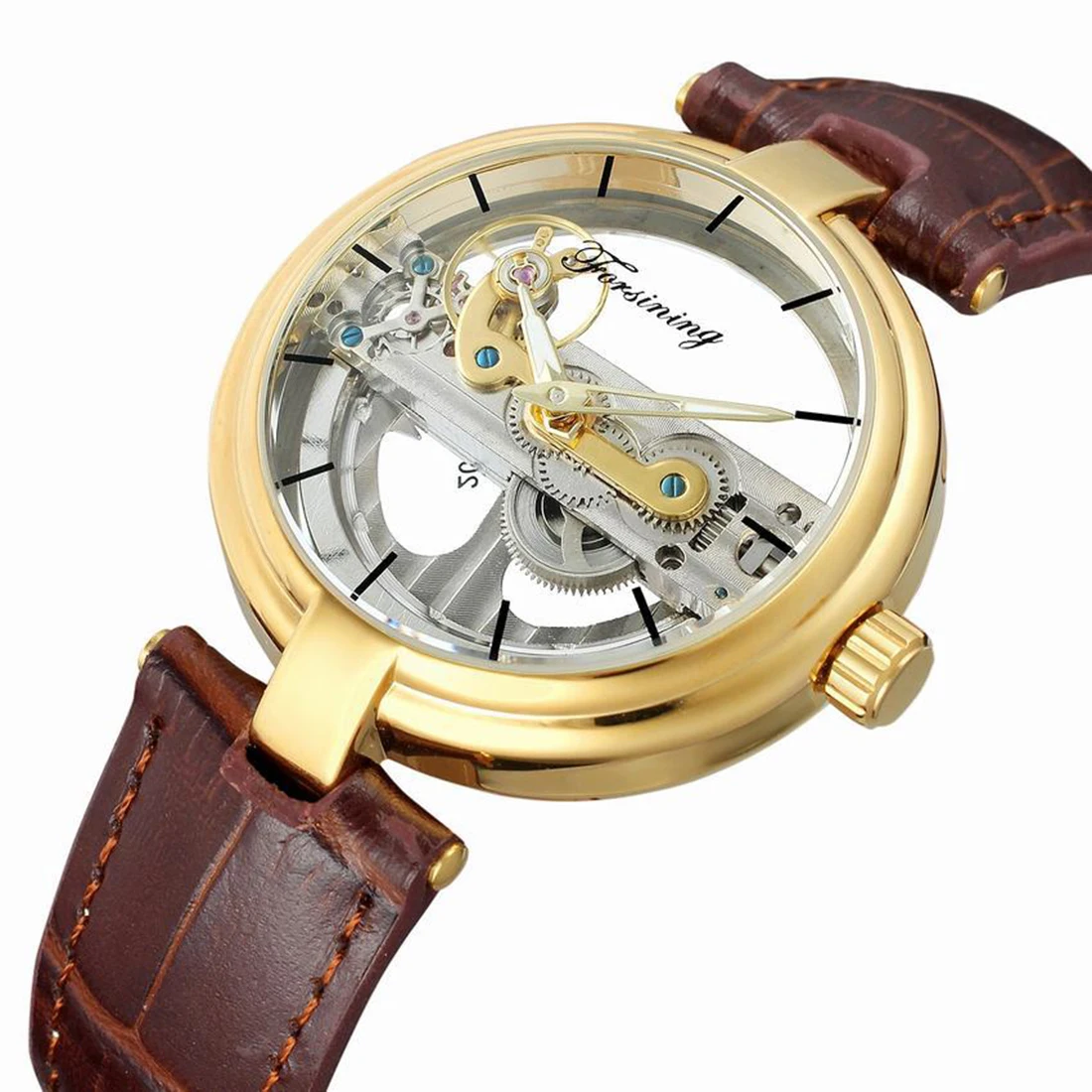 

Automatic Tourbillon Mechanical Watch for Men Luxury Skeleton Transparent Hollow Glass Dial Wristwatch Self Winding Male Clock