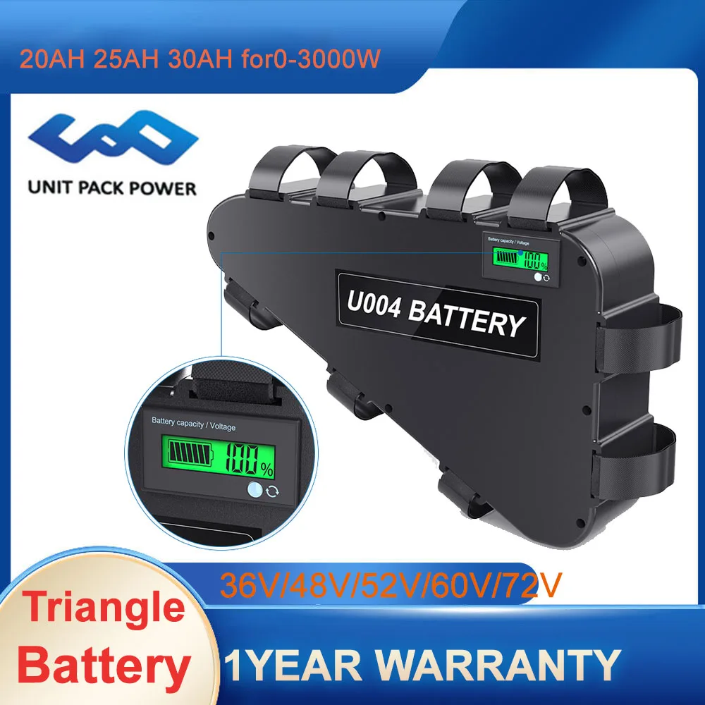 

48V 20AH Triangle Battery 52V Ebike Battery 72V 19.2AH Battery pack 60V 25AH Outdoor Powerful for Voilamart 250W-3000W Motor