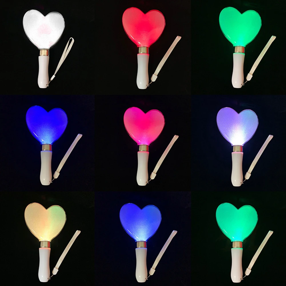 

Basketball RGB LED Glow Wand Show With Hand Rope Team Spirit Concert Cheering Sport Heart Shaped Party Cheer Stick Cheerleading