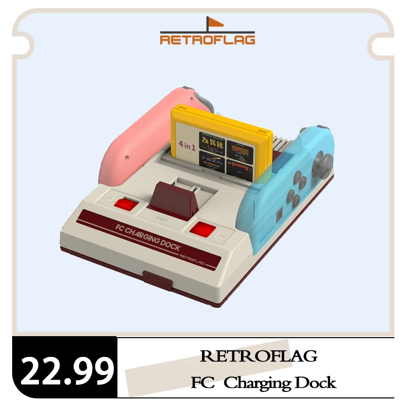 

RETROFLAG FC Classic Famicom Style Charging Dock with Overcharge Protection LED Indicator for Nintendo Switch Joy-Con Controller