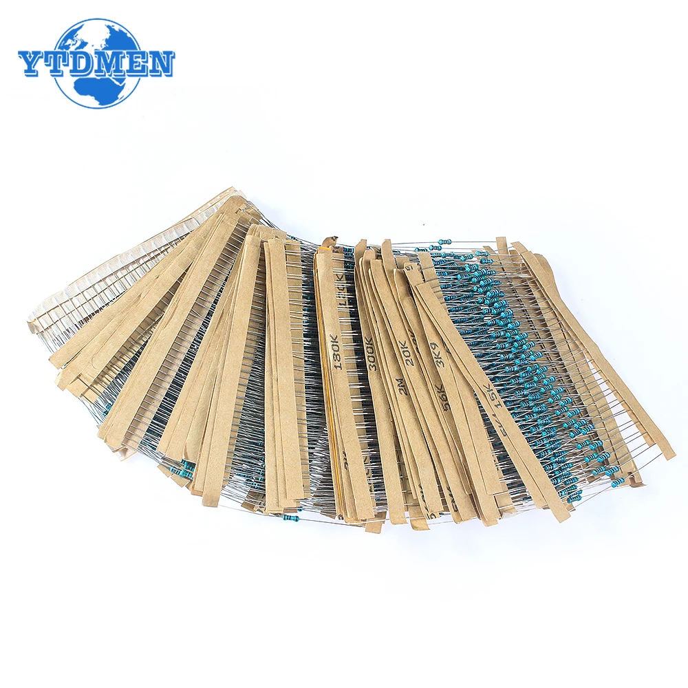 Набор металлопленочных резисторов YTDMEN 1500 шт. 1/4 Вт 75 значений от 1 Ом до 10 мегаом