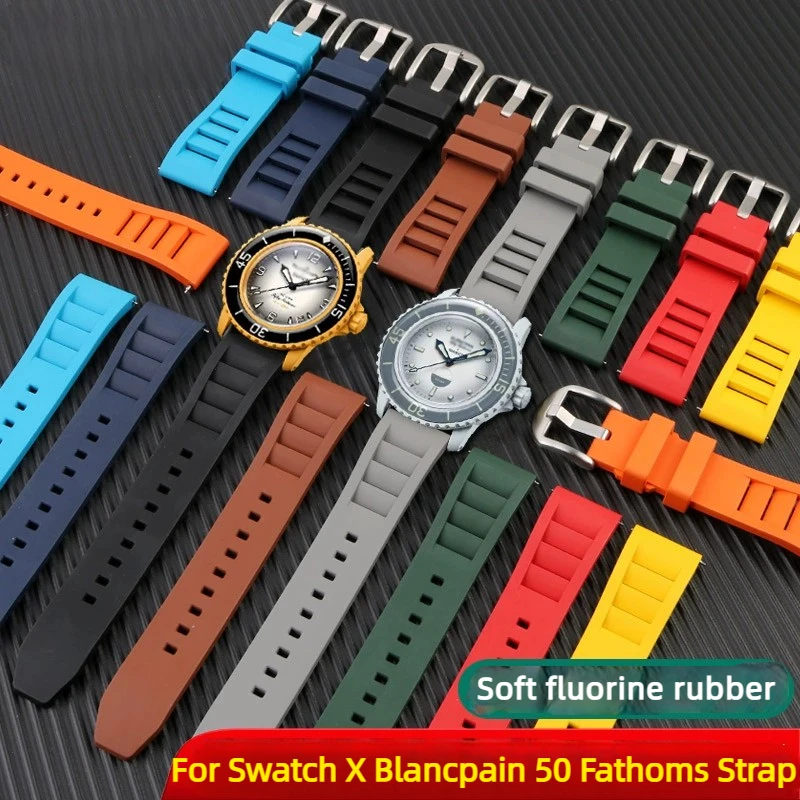 

Новый резиновый ремешок 22 мм для S-watch X Blancpain 50 Пятьдесят Fathoms, ремешок для часов, водонепроницаемый спортивный резиновый мужской браслет, Бесплатные инструменты