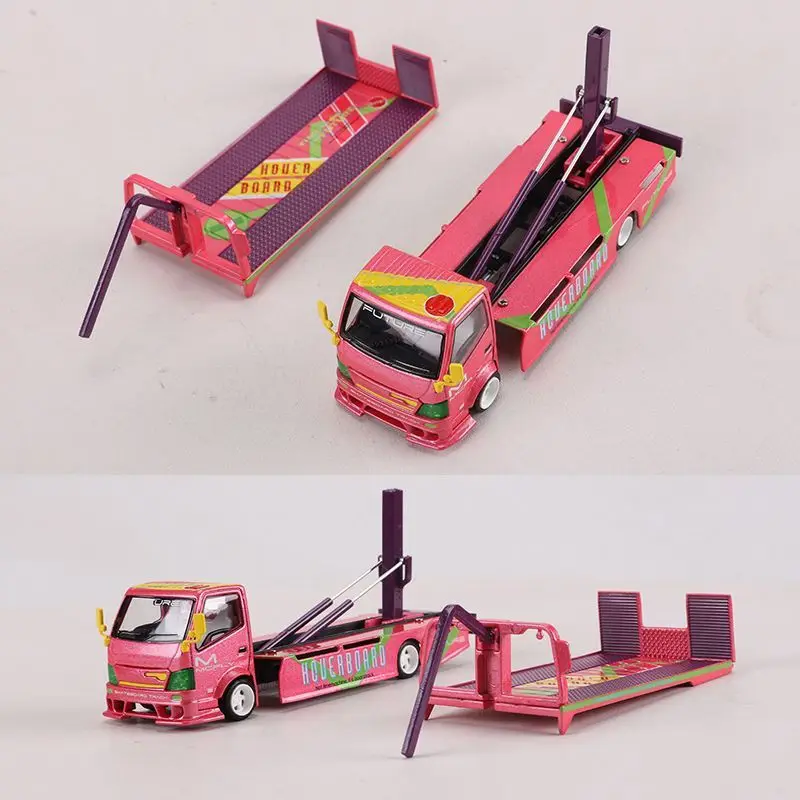 Фото Металлическая модель грузовика-трейлера Coor Car 1:64, масштаб 300, с платформой для перевозки, из сплава №4