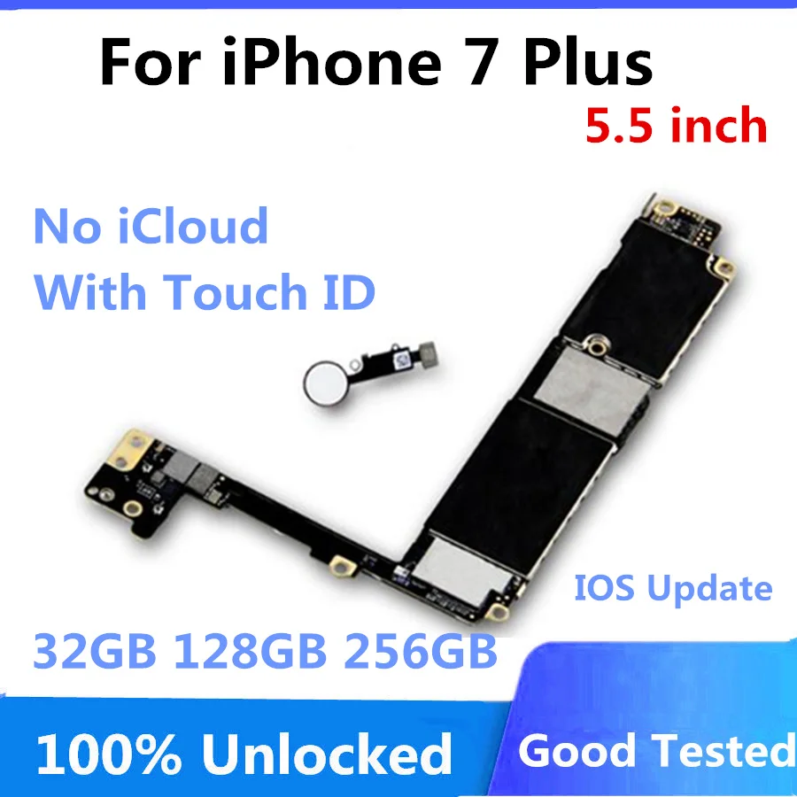 

Unlocked Mainboard 32gb / 128gb / 256gb Motherboard for iphone 7 Plus Logic Boards With/Without Fingerprint with Full Chips IOS