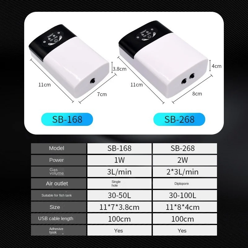 Мини-воздушный насос для аквариума портативная Бесшумная кислородная помпа