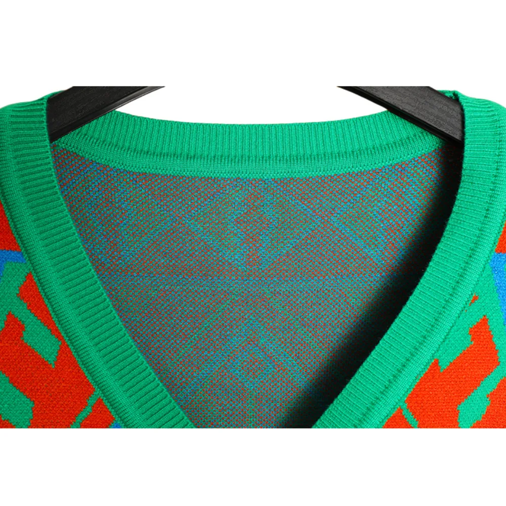 Женский винтажный жаккардовый Кардиган с длинным рукавом