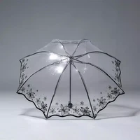 transparent automatic rain umbrella windproof auto black n2 travel women men parasol outdoor foldable folding business umbr z9w0