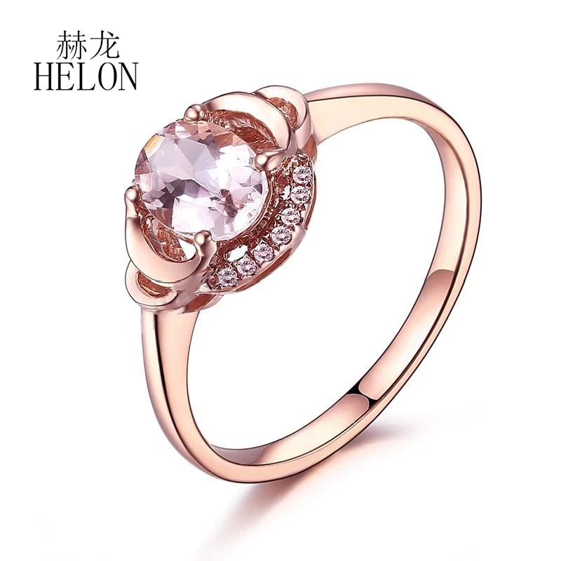 HELON однотонное кольцо из розового золота 14 карат AU585 натуральные бриллианты