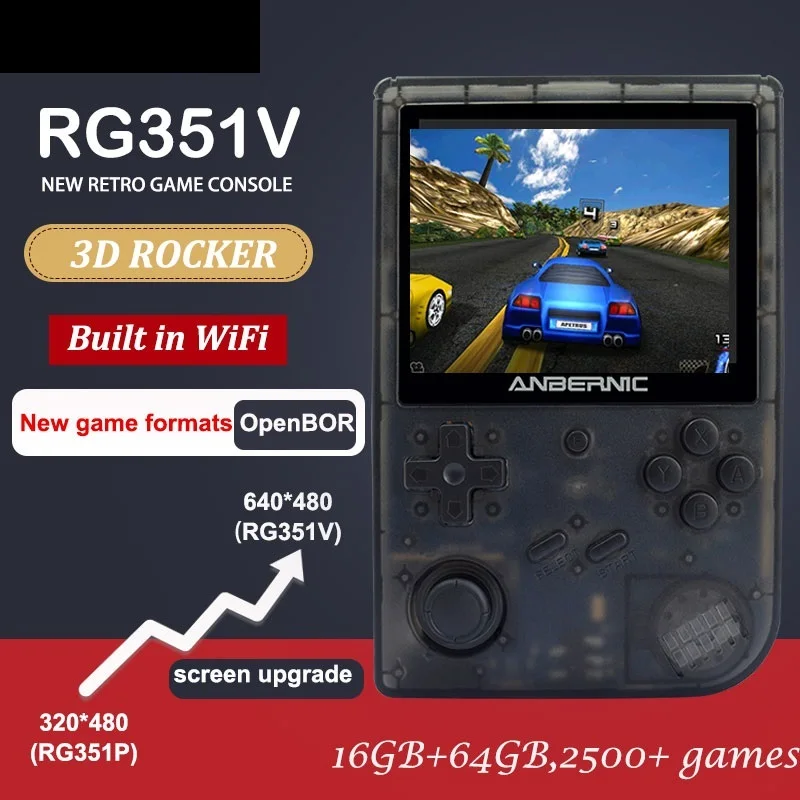 

New ANBERNIC RG351V WIFI rk3326 16G Retro Games Emulator IPS 3.5 INCH Classic Games Mini Retro Console gift