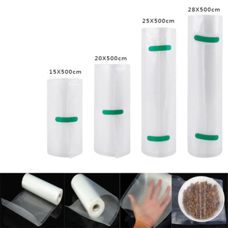 

Food Vacuum Bags Rolls Embossed Vacuum Sealer Package Bag For Food Saver Machine Safe Non-toxic Optional For Microwave