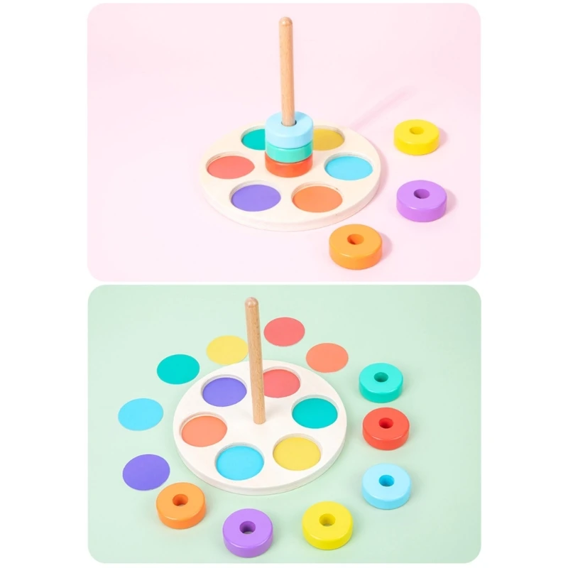 Детский штабелируемый блок деревянная игрушка-головоломка для малышей мелкая