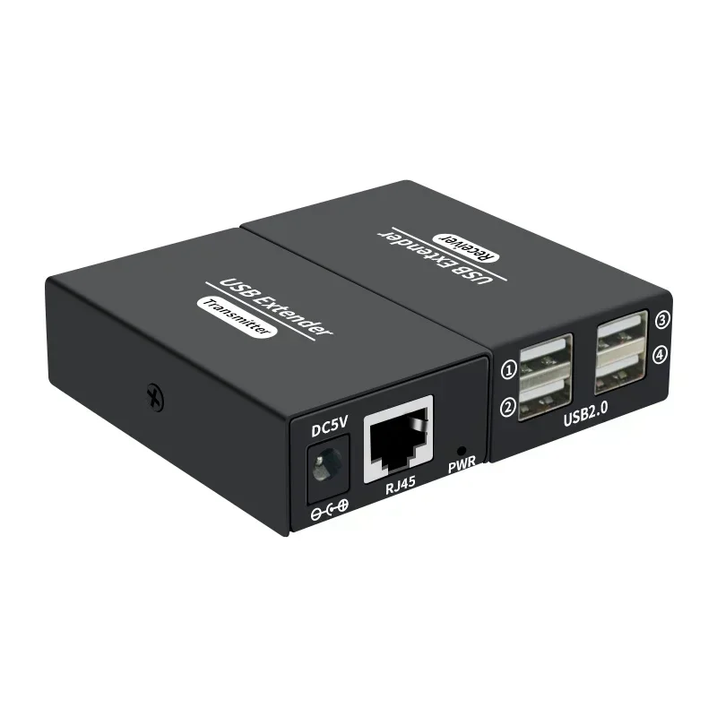 Фото Удлинитель USB 2.0 на 120 м через Ethernet (RJ45, Cat6) с 4 портами: передатчик-приемник для клавиатуры, мыши, принтера, сканера, USB-накопителей №4