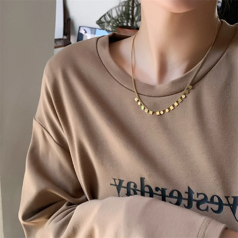 Цепочка с кулоном женская из титановой стали уникальное ожерелье небольшим