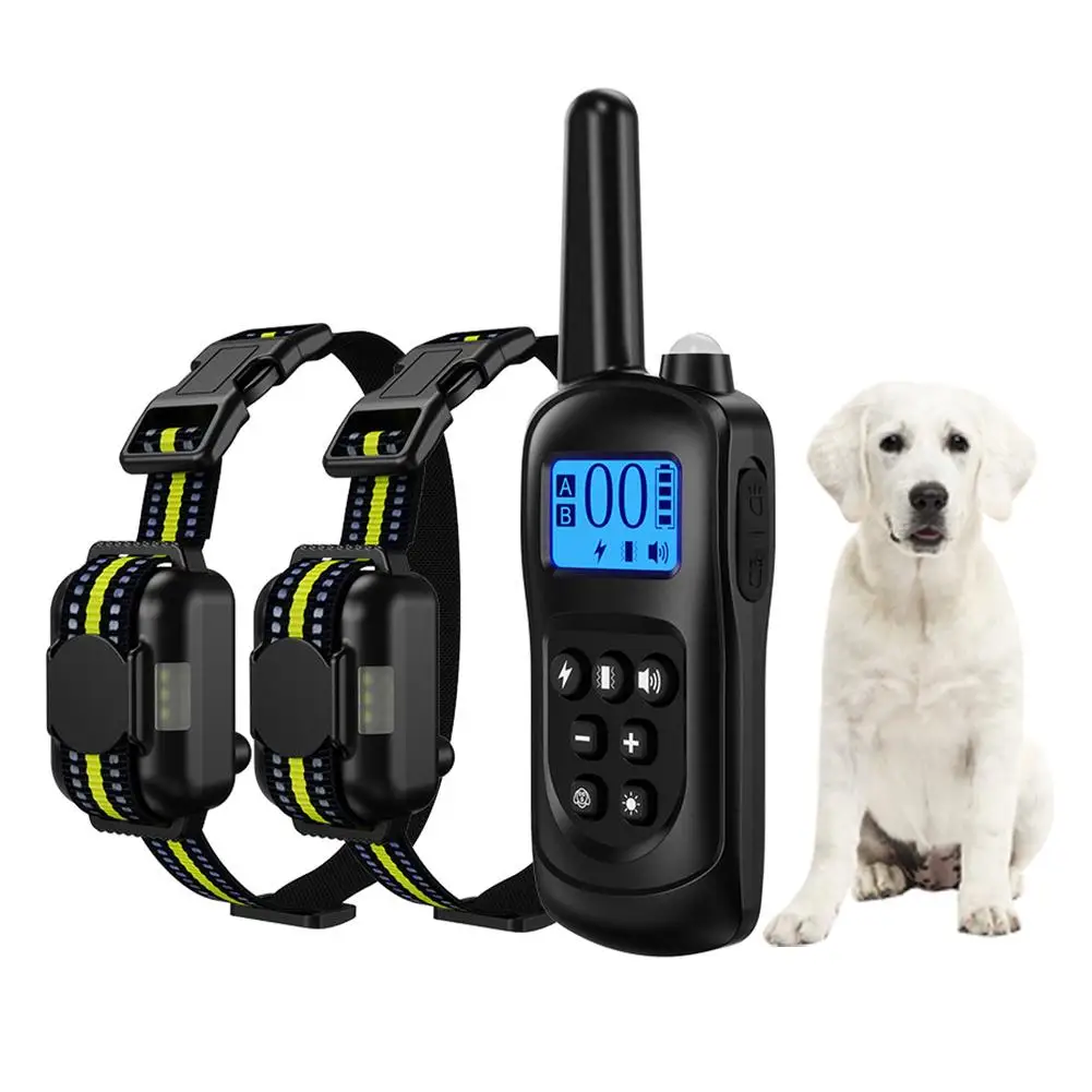 

Portable Dog Training Collar Waterproof Rechargeable Remote Control Dog Shock Collar Lcd Screen Display Dog Trainer Safe Device