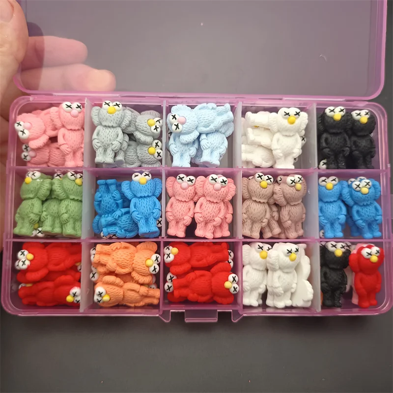 

60/120 шт. милые Подвески для ногтей из смолы милый мультяшный маникюрный медведь/Любовь Стразы для ногтевого дизайна Санта-Клаус искусство 2022