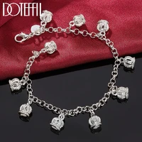 doteffil 925 sterling silver crown pendant aaa zircon bracelet for women wedding engagement party fashion jewelry