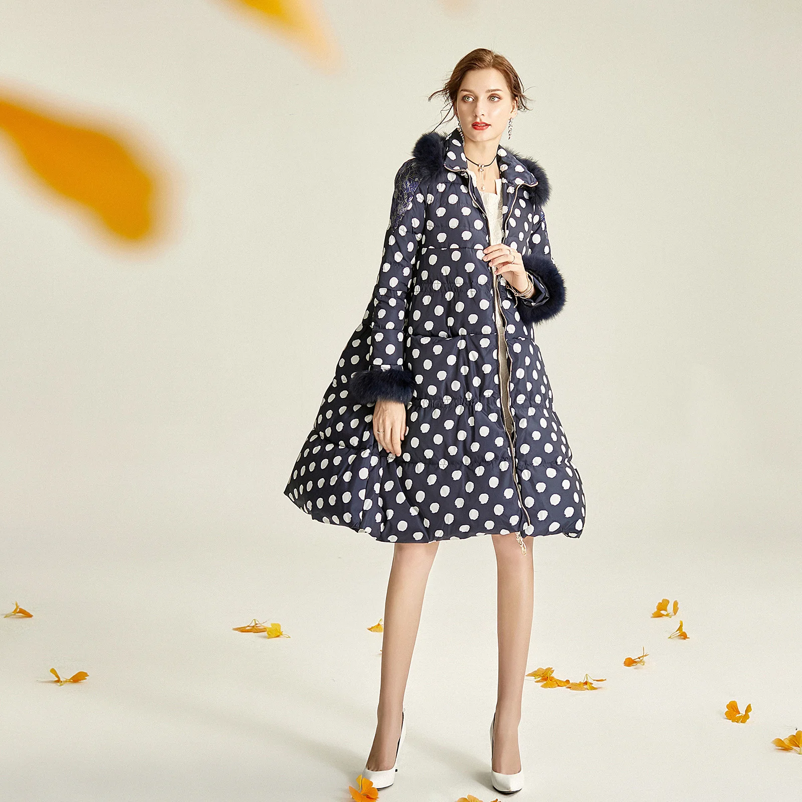 Женское пальто большого размера зимняя женская куртка с воротником из 2023