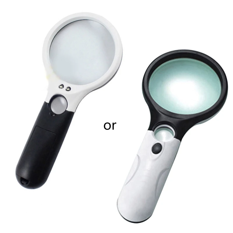 

Lighted Magnifying Glass 3x 45x Magnifier Lens Handheld Magnifying Glass with Light Senior Reading Small Prints Map